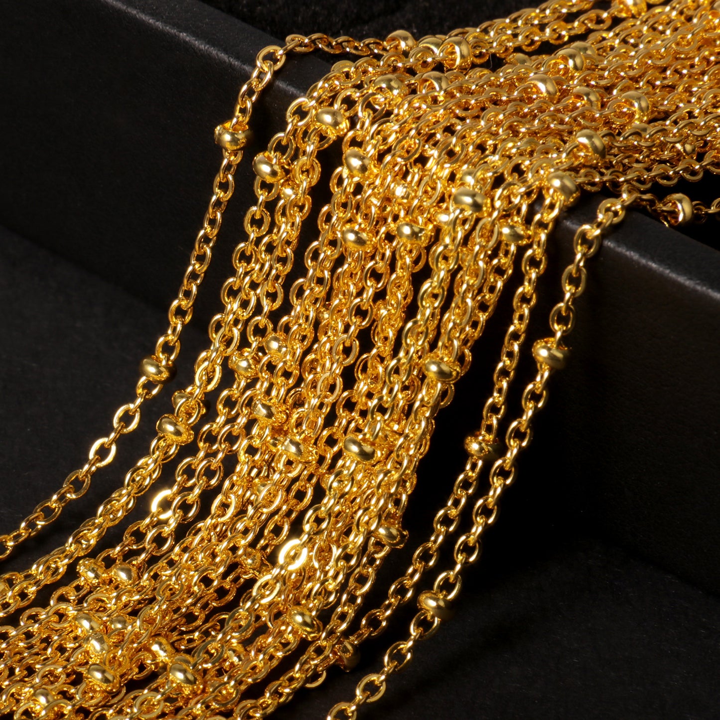 [33 Feet/ 2.0MM] 18K Gold Plated 304 Stainless Steel Satellite Chain Bulk