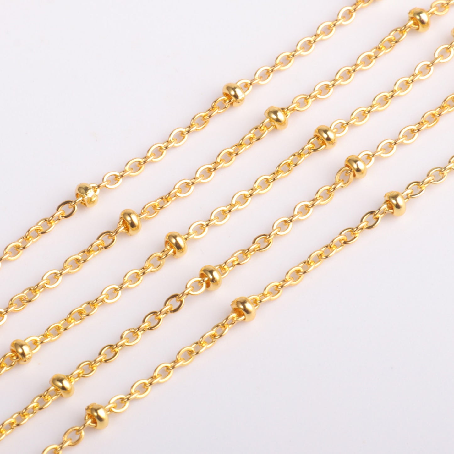 [33 Feet/ 2.0MM] 18K Gold Plated 304 Stainless Steel Satellite Chain Bulk